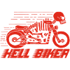 Red skeleton motorcycle