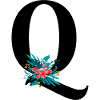 lettre Q fleuris