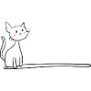 Cat stroked cute line
