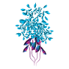 symbol plant blue shiny