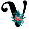 letter V flowered