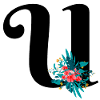 letter U flowered
