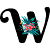 letter W flowered
