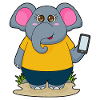 Elephant with mobile phone