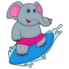 Elephant Surfing Surfboard Summer