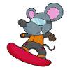 Mouse Snowboarder Snowboard