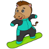 Horse Snowboarder Snowboard