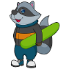 Raccoon Snowboarder Snowboard