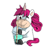 Einhorn liebt Bubble Tea