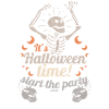 Skeleton celebrates a Halloween party
