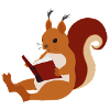 Squirrel Reads Book Illustration Gift