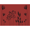 Fineline flowers drawing black red