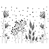 Fleurs Dessin Fineline points noirs