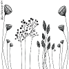 Fineline flowers black abstract