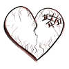 heart symbol broken sad scars