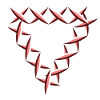 red triangle cross symbol