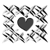 grey heart pattern