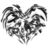 grey heart symbol glossy
