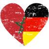 Maroc Allemagne Drapeau Cœur