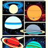 Planeten im Weltraum-Comic-Stil
