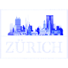 Zurich Skyline Blue Silhouette
