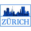 Zurich Skyline Blue Silhouette