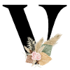 lettre V fleuris