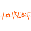 Halloween heartbeat pumpkin witch