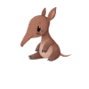 Cute Baby Aardvark Sitting