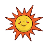 cute sun in retro style