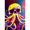 Octopus Popart Skull