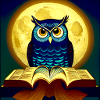 Büchereule im vollen Mond