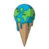 Planet Erde in Eiswaffel