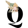 lettre Q fleuris