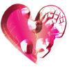 heart pink glitter scars