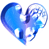 heart blue glitter scars