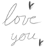 love you text grey hearts