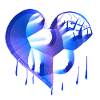 heart symbol broken blue scars