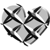 grey heart net pattern caught