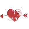 heart symbol red arrow scars