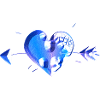 heart blue arrow scars