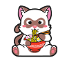 Cat eating ramen - soup