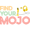 Find din Mojo farverige violette lyserøde retro skrifttype