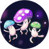 Mushrooms Dancing in Space
