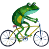 Frog On Bicycle