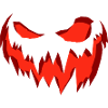 Creepy scary pumpkin face Halloween