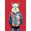 Alpaca Lama Hoodie 80s
