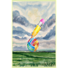 Aquarell Landschaft mit Ball