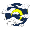 Mond am Sternenhimmel