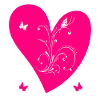 Pink Heart and Butterflies